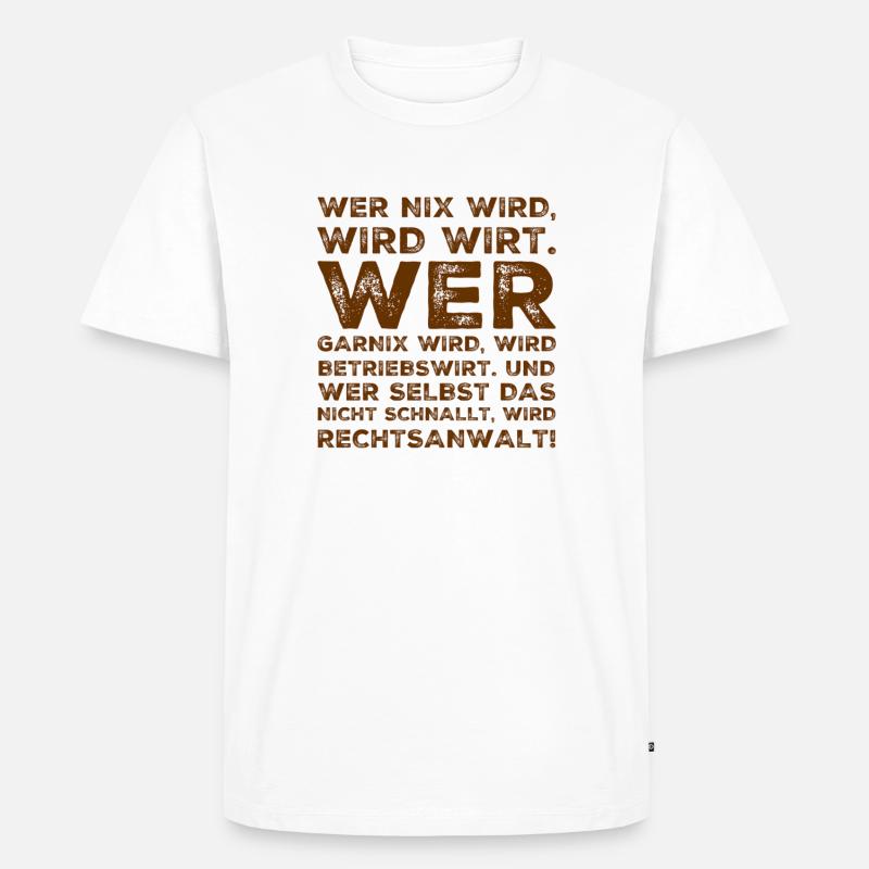 wer garnix wird - Männer Premium Bio T-Shirt - Weiß