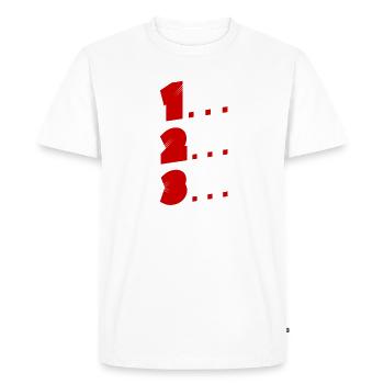 1, 2, 3 - T-shirt Premium bio Homme - blanc - Devant - Nico (187cm)