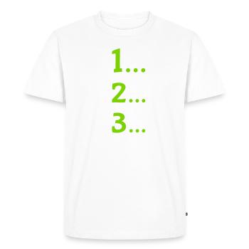 Un deux trois - T-shirt Premium bio Homme - blanc - Devant - Nico (187cm)