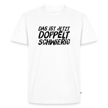 higher difficulty - Men's Premium Organic T-Shirt - white - Front - Nico (187cm)