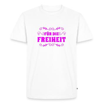 Freedom - Men's Premium Organic T-Shirt - white - Front - Nico (187cm)