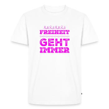 J’aime la liberté - T-shirt Premium bio Homme - blanc - Devant - Nico (187cm)