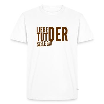 L’amour va toujours - T-shirt Premium bio Homme - blanc - Devant - Nico (187cm)