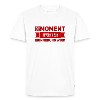 Je vis dans l’ici et maintenant - T-shirt Premium bio Homme - blanc - Devant - Nico (187cm)