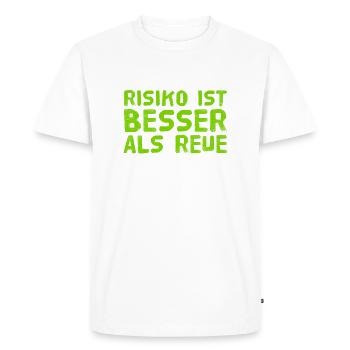 Risk is my thing - Men's Premium Organic T-Shirt - white - Front - Nico (187cm)