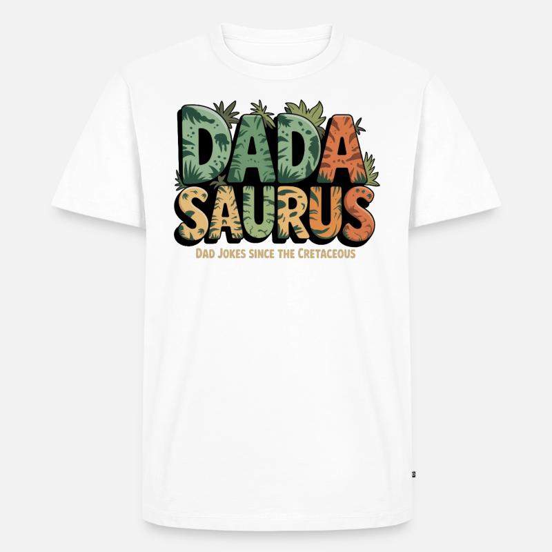 Dinosaurier Papa Saurus Geschenk Papa - Männer Premium Bio T-Shirt - Weiß