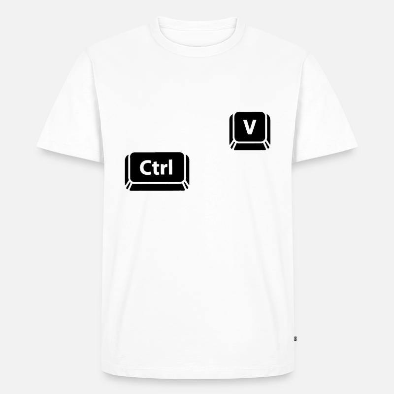 Ctrl V - Männer Premium Bio T-Shirt - Weiß