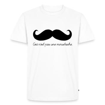Ceci n'est pas une moustache. - Men's Premium Organic T-Shirt - white - Front - Nico (187cm)