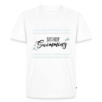 keep swimming - T-shirt Premium bio Homme - blanc - Devant - Nico (187cm)