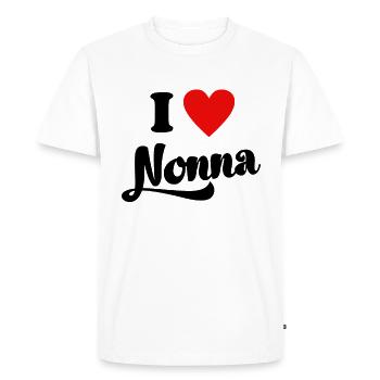 J'aime ma grand-mère Italienne Italie Nonna - T-shirt Premium bio Homme - blanc - Devant - Nico (187cm)
