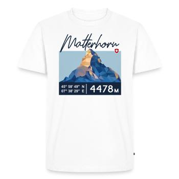 Matterhorn Zermatt Schweizer Berg Retro Low Poly - Men's Premium Organic T-Shirt - white - Front - Nico (187cm)