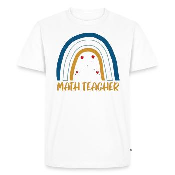 Math Teacher Design for Mathematics Professor - Men's Premium Organic T-Shirt - white - Front - Nico (187cm)