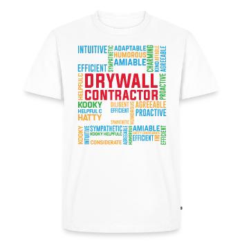 Entreprise de construction de cloisons sèches Wallboard Design pour un - T-shirt Premium bio Homme - blanc - Devant - Nico (187cm)