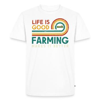 Life is good. Agriculture makes it better - Men's Premium Organic T-Shirt - white - Front - Nico (187cm)