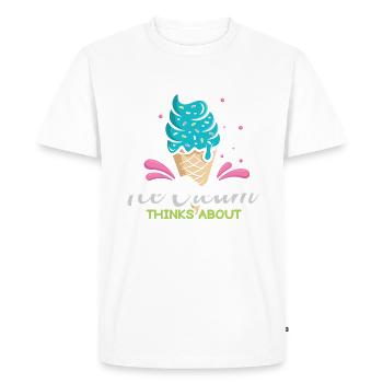 Je me demande si Ice Cream for Frozen et moi - T-shirt Premium bio Homme - blanc - Devant - Nico (187cm)