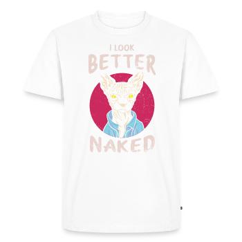 Je suis mieux de la conception nue pour Sphynx Cat - T-shirt Premium bio Homme - blanc - Devant - Nico (187cm)
