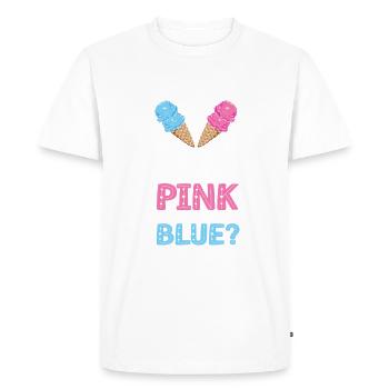 Quel est le hit, sera-t-il rose ou pour - T-shirt Premium bio Homme - blanc - Devant - Nico (187cm)