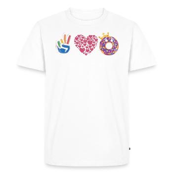 Peace Love King Cake For Bakers Or Baking Fans - Men's Premium Organic T-Shirt - white - Front - Nico (187cm)