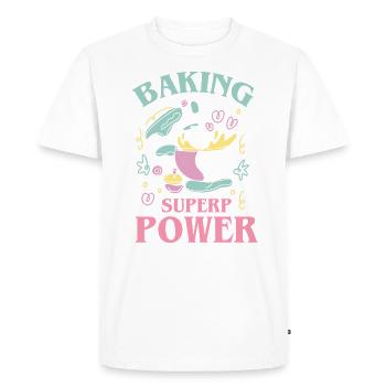 Baking is my superpower for bakers or baking - Men's Premium Organic T-Shirt - white - Front - Nico (187cm)