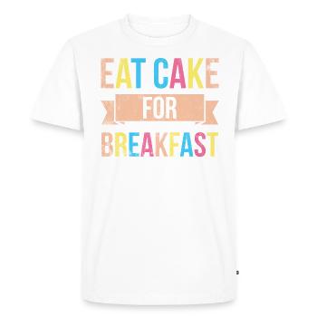 Mangez des gâteaux pour le petit-déjeuner pour les boulangers ou - T-shirt Premium bio Homme - blanc - Devant - Nico (187cm)