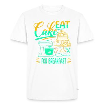Mangez des gâteaux pour le petit-déjeuner pour les boulangers ou - T-shirt Premium bio Homme - blanc - Devant - Nico (187cm)