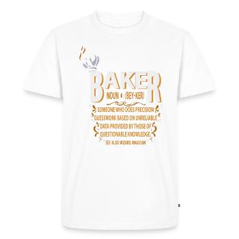 Définition du nom Baker pour baker ou - T-shirt Premium bio Homme - blanc - Devant - Nico (187cm)