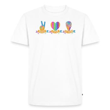 Crème glacée Peace Love pour les fans de bonbons surgelés - T-shirt Premium bio Homme - blanc - Devant - Nico (187cm)