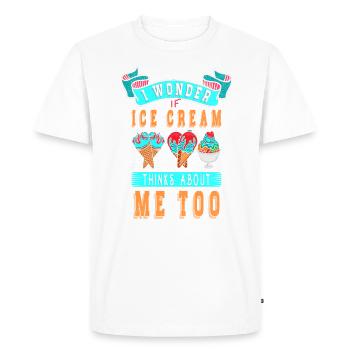 Je me demande si Ice Cream for Frozen et moi - T-shirt Premium bio Homme - blanc - Devant - Nico (187cm)