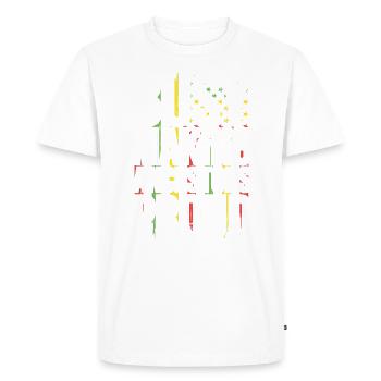 Employed, Ancestors Proud of The African - Men's Premium Organic T-Shirt - white - Front - Nico (187cm)