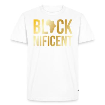 Blacknificent pour les fiers Afro-Américains - T-shirt Premium bio Homme - blanc - Devant - Nico (187cm)