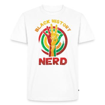 Black History Nerd pour les fiers - T-shirt Premium bio Homme - blanc - Devant - Nico (187cm)