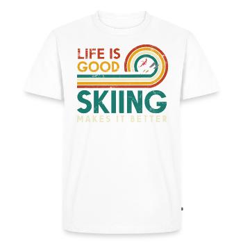 La vie est bonne le ski en fait un meilleur design - T-shirt Premium bio Homme - blanc - Devant - Nico (187cm)
