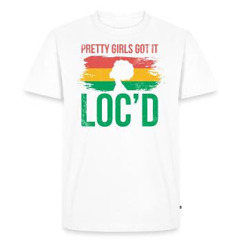 Les jolies filles l’ont pour l’Africain - T-shirt Premium bio Homme - blanc - Devant - Nico (187cm)