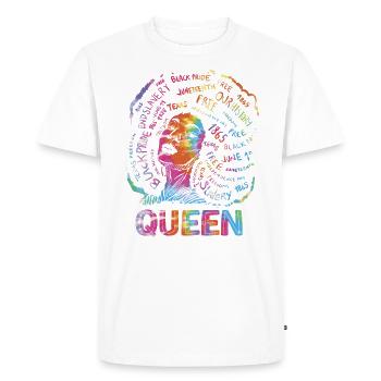 Queen For Pride Black African American Woman - Men's Premium Organic T-Shirt - white - Front - Nico (187cm)