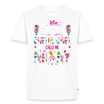Ma pom-pom girl préférée m’appelle nounou pour - T-shirt Premium bio Homme - blanc - Devant - Nico (187cm)