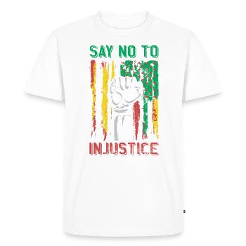 Lean l’injustice pour les fiers - T-shirt Premium bio Homme - blanc - Devant - Nico (187cm)