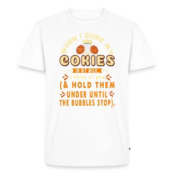 Quand je trempe mes cokies dans mon lait, je suis - T-shirt Premium bio Homme - blanc - Devant - Nico (187cm)
