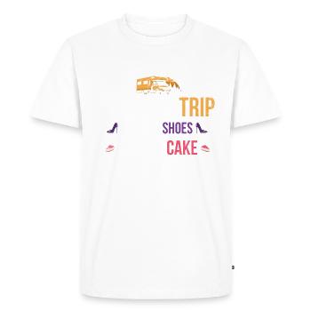 Life is short Take the trip Buy - Men's Premium Organic T-Shirt - white - Front - Nico (187cm)