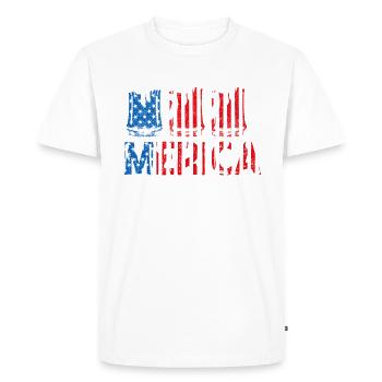 Merica Usa Flag Beer Design For Independence Day - Men's Premium Organic T-Shirt - white - Front - Nico (187cm)
