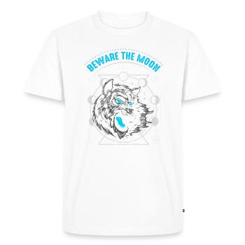 Beware of the moon design for - Men's Premium Organic T-Shirt - white - Front - Nico (187cm)