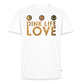 Dink Life Love pour les joueurs de pickleball ou - T-shirt Premium bio Homme - blanc - Devant - Nico (187cm)