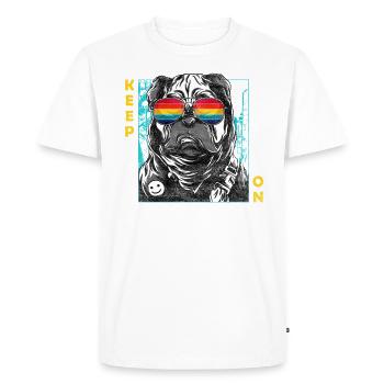 Loved by a rescue dog design for - Men's Premium Organic T-Shirt - white - Front - Nico (187cm)