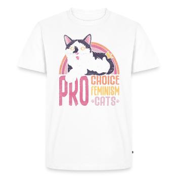 Pro Choice Féminisme Chats Design Pour - T-shirt Premium bio Homme - blanc - Devant - Nico (187cm)