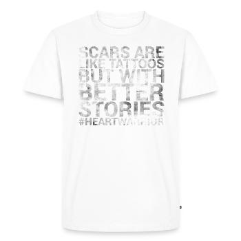 Scars Are Like Tattoos, But With Better - Men's Premium Organic T-Shirt - white - Front - Nico (187cm)