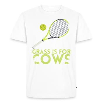 L’herbe est pour la conception des vaches pour les fans de tennis - T-shirt Premium bio Homme - blanc - Devant - Nico (187cm)