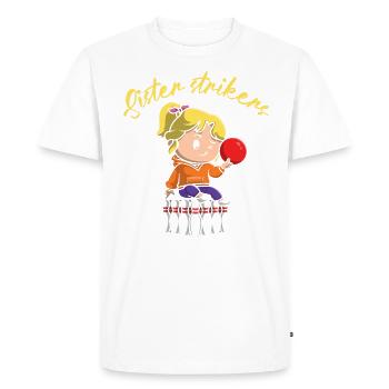 Conception de bol pour Bowler Bowling Player Sister - T-shirt Premium bio Homme - blanc - Devant - Nico (187cm)