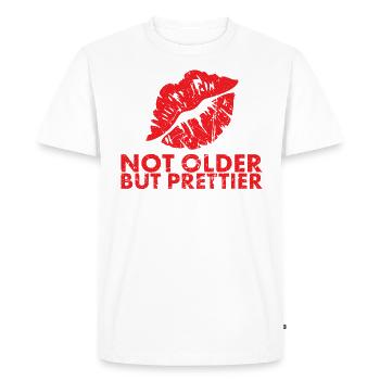 Pas plus vieux, mais plus joli pour la vieille dame - T-shirt Premium bio Homme - blanc - Devant - Nico (187cm)