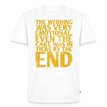 Le mariage était très émouvant, même le gâteau - T-shirt Premium bio Homme - blanc - Devant - Nico (187cm)