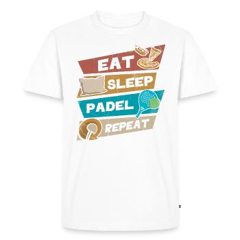 Manger du padel de sommeil Répéter - T-shirt Premium bio Homme - blanc - Devant - Nico (187cm)