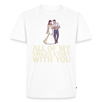 All My Smiles Start With You Design For The Bride - Men's Premium Organic T-Shirt - white - Front - Nico (187cm)